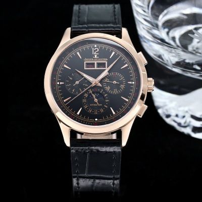 JAEGER-LECOULTRE Mens Watch Master Control Chronograph Calendar  Rose Gold-Black Watch